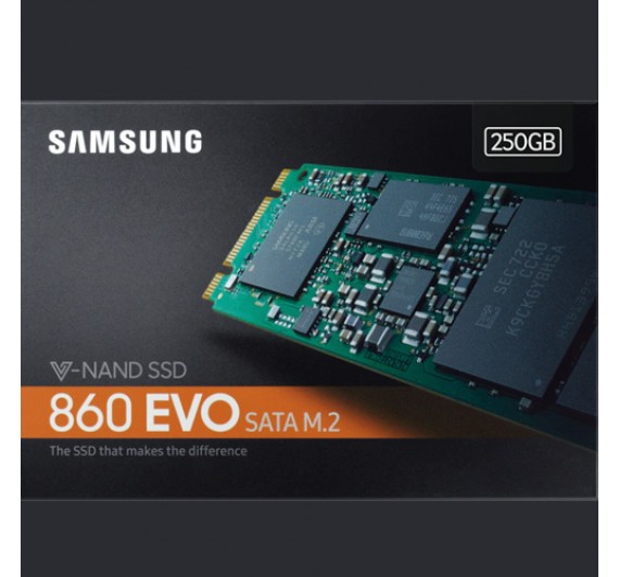250GB SSD (เอสเอสดี) SAMSUNG 860 EVO SATA III M.2  2280(MZ-N6E250BW) 5Y